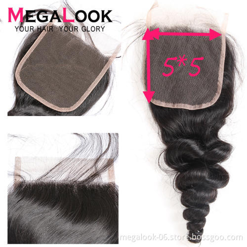 Wholesale Factory Price Cuticle Aligned Raw Virgin Hair Pre Plucked 5X5 6X6 7X7 Lace Closure